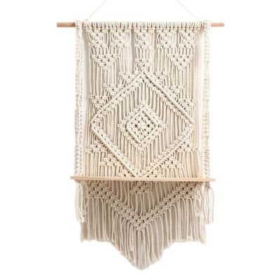 shangfu-team Macrame Wall Hanging Curtain Fringe Garland Banner Bohemian Wall Decor Woven Home Decoration for Apartment Bedroom Living Room Gallery