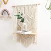 shangfu-team Macrame Wall Hanging Curtain Fringe Garland Banner Bohemian Wall Decor Woven Home Decoration for Apartment Bedroom Living Room Gallery view 4