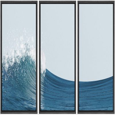 SIGNWIN 3 Piece Framed Canvas Wall Art Fog Canvas Prints Home Artwork Decoration for Living Room,Bedroom - 16"x24"x3 Panels
