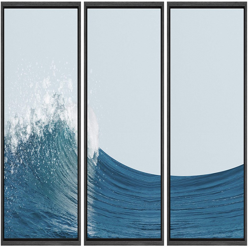 SIGNWIN 3 Piece Framed Canvas Wall Art Fog Canvas Prints Home Artwork Decoration for Living Room,Bedroom - 16"x24"x3 Panels