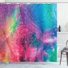 Ambesonne Floral Shower Curtain, Rainbow Like Bohemian Psychedelic Floral Contrast Toned Vivid Motif Nature Art, Cloth Fabric Bathroom Decor Set with Hooks, 69" W x 70" L, Indigo Dark Pink Green view 1