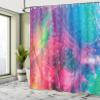 Ambesonne Floral Shower Curtain, Rainbow Like Bohemian Psychedelic Floral Contrast Toned Vivid Motif Nature Art, Cloth Fabric Bathroom Decor Set with Hooks, 69" W x 70" L, Indigo Dark Pink Green view 4