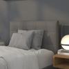 BizChair Button Tufted Upholstered Twin Size Headboard in Gray Vinyl view 1