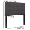 BizChair Button Tufted Upholstered Twin Size Headboard in Gray Vinyl view 2