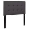 BizChair Button Tufted Upholstered Twin Size Headboard in Gray Vinyl view 3