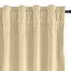 Drapifytex Set of 2 Solid Velvet Room Darkening Curtains Back Tab Rod Pocket Cream 50W x 63L Inch view 2