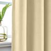 Drapifytex Set of 2 Solid Velvet Room Darkening Curtains Back Tab Rod Pocket Cream 50W x 63L Inch view 4