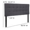 BizChair Quilted Tufted Upholstered Full Size Headboard in Dark Gray Fabric view 2