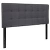 BizChair Quilted Tufted Upholstered Full Size Headboard in Dark Gray Fabric view 3