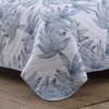 3 Piece Tropical All Season White Blue Floral Quilt Set, Beautiful Leaf Flowers Pattern Soft Cozy Feel Lightweight Nautical Coastal Bedding, Reversible Ogee Stitched Design Cotton Bedding Sets Queen view 3