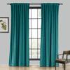 Drapifytex Set of 2 Solid Velvet Room Darkening Curtains Back Tab Rod Pocket Everglade 50W x 63L Inch view 1