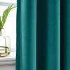 Drapifytex Set of 2 Solid Velvet Room Darkening Curtains Back Tab Rod Pocket Everglade 50W x 63L Inch view 4