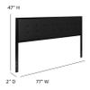 BizChair King Size Upholstered Metal Panel Headboard in Tufted Black Fabric view 2