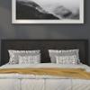 BizChair King Size Upholstered Metal Panel Headboard in Tufted Black Fabric view 4