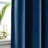 Drapifytex Set of 2 Solid Velvet Room Darkening Curtains Back Tab Rod Pocket Dark Blue 50W x 63L Inch view 4