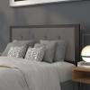 BizChair Full Size Upholstered Metal Panel Headboard in Tufted Dark Gray Fabric view 1