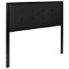 BizChair Full Size Upholstered Metal Panel Headboard in Tufted Black Fabric view 3