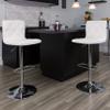 BizChair Button Tufted White Vinyl Adjustable Height Barstool view 1