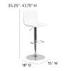 BizChair Button Tufted White Vinyl Adjustable Height Barstool view 2