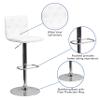 BizChair Button Tufted White Vinyl Adjustable Height Barstool view 4