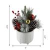Flora Bunda Christmas Arrangement in in 6 inch Cracker Ceramic Footed Pot Holiday Home Dcor Centerpiece,Ivory view 3