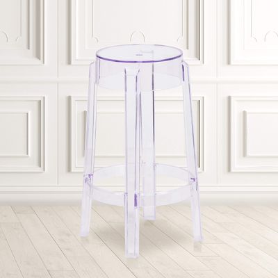 BizChair 25.75'' High Transparent Counter Height Stool