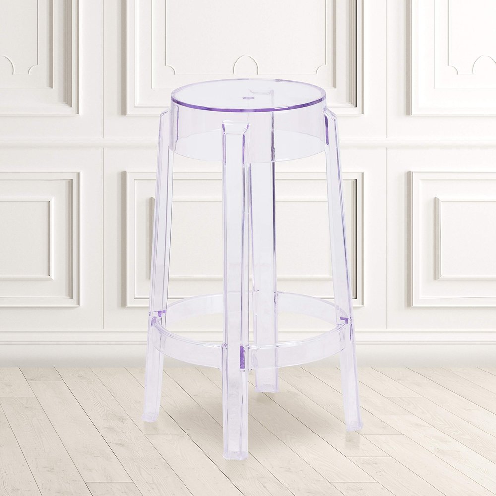 BizChair 25.75'' High Transparent Counter Height Stool