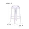 BizChair 25.75'' High Transparent Counter Height Stool view 2