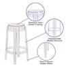 BizChair 25.75'' High Transparent Counter Height Stool view 4