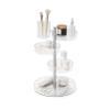 Umbra Pirouette Cosmetic Organizer, Large Capacity Makeup Storage with Adjustable Compartments, Clear/Nickel view 1