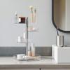 Umbra Pirouette Cosmetic Organizer, Large Capacity Makeup Storage with Adjustable Compartments, Clear/Nickel view 2
