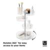 Umbra Pirouette Cosmetic Organizer, Large Capacity Makeup Storage with Adjustable Compartments, Clear/Nickel view 4