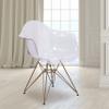 BizChair Transparent Side Chair with Arms and Gold Base view 1
