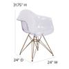 BizChair Transparent Side Chair with Arms and Gold Base view 2