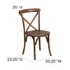 BizChair 2 Pack Stackable Pecan Wood Cross Back Chair - Dining Room Seating view 2