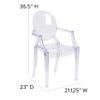 BizChair Oval Back Ghost Chair with Arms in Transparent Crystal view 2