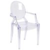 BizChair Oval Back Ghost Chair with Arms in Transparent Crystal view 3
