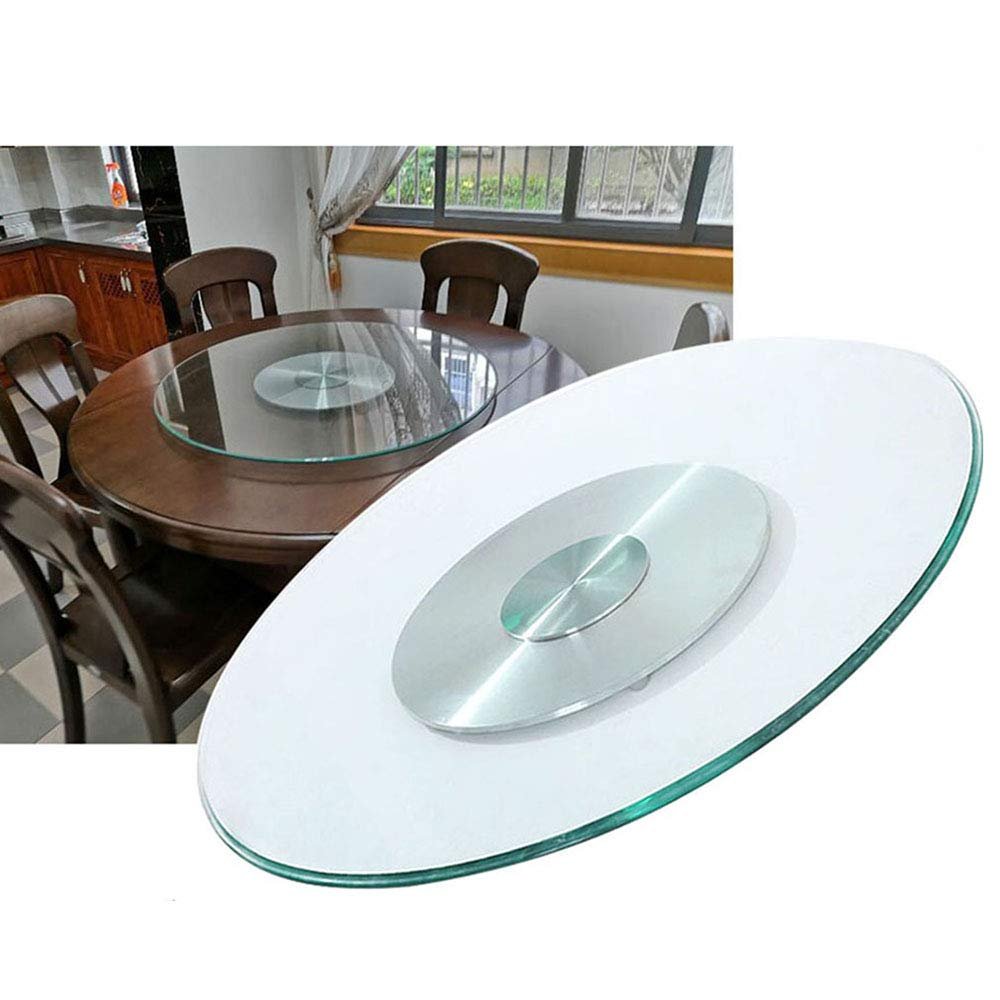 20inch-47inch Lazy Susan Turntable with Aluminum Alloy Bearing, Large tempered glass rotating Tray for Kitchen dining table, Smooth/Silent/Durable