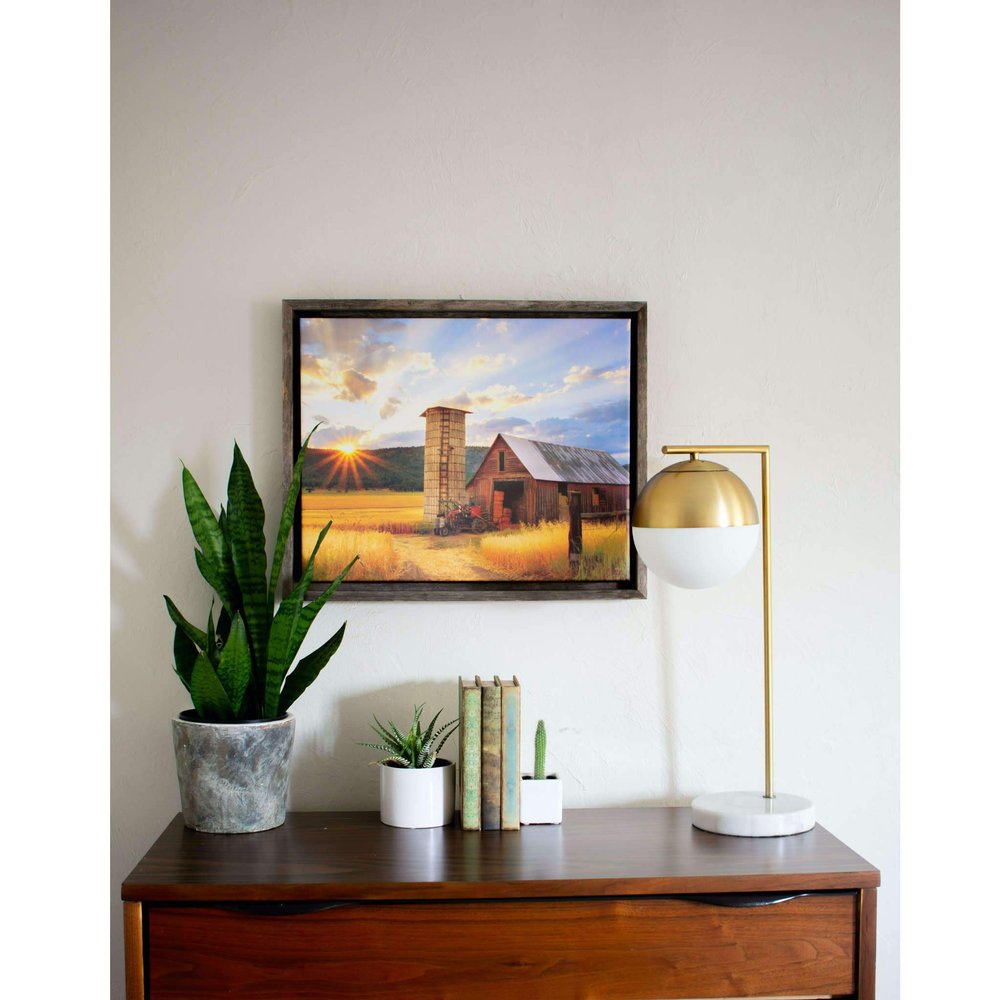 BarnwoodUSA | Rustic Barnwood Canvas Frame | For Oil Paintings & Wall Art | Natural Weathered Gray | 18" x 24"