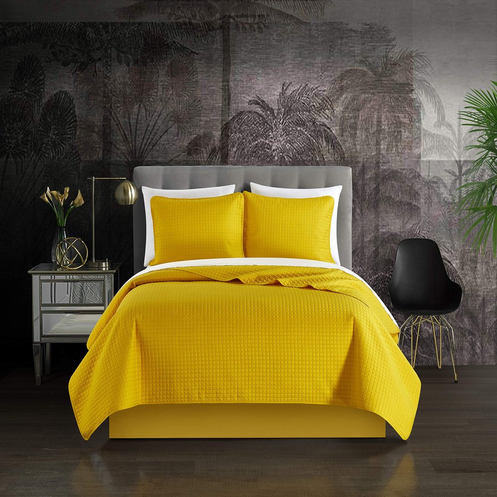 Atasha Yellow Twin 2pc Quilt Set