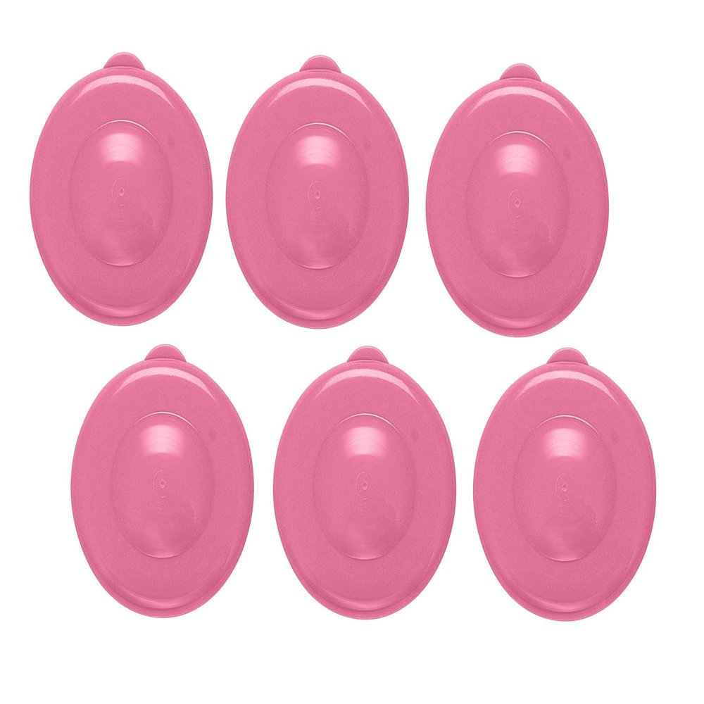 AquaNation Dew Cap Replacement - Pack of 6 Fit 55mm Snap On Crown Top 3 & 5 Gallon Water Bottles Jug Snug & Tight Leak Proof BPA-Free Jug Lids (Quantity of 6) (Pink)