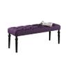 Roundhill Furniture Leviton Fabric Tufted Turned Leg Dining Bench, Purple view 1