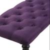 Roundhill Furniture Leviton Fabric Tufted Turned Leg Dining Bench, Purple view 2