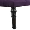 Roundhill Furniture Leviton Fabric Tufted Turned Leg Dining Bench, Purple view 3