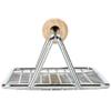 AME D'ESSENCE (6-PCS) Bacon Press Chrome Plated Wire Light Weight Medium Size 8 x 4 w/Wooden Handle view 3