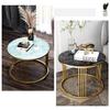 Coffee Table Round End Table Side Table, Marble Pattern Tempered Glass, Coffee Table with Stainless Steel BracketWaterproof and Anti-rust for Living Room, Bedroom, Balcony 60x60x45 cm view 4