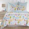 homthreads by Levtex Home - Beach Days Quilt Set - Queen Quilt (88x92in.) + Two Standard Pillow Shams (26x20in.) - Coastal Beach - Teal Blue Yellow Green Brown Pink - Reversible - Cotton Fabric view 2