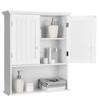 GOFLAME Bathroom Wall Cabinet, 2-Door Toilet Cabinet with Hanging Design, Wooden Medicine Cabinet with Height Adjustable Shelf, Wall Mount Cabinet with Large Storage Space, White view 1