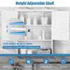 GOFLAME Bathroom Wall Cabinet, 2-Door Toilet Cabinet with Hanging Design, Wooden Medicine Cabinet with Height Adjustable Shelf, Wall Mount Cabinet with Large Storage Space, White view 4