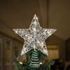 Christmas Tree Topper Star Christmas Decorations Lighted Wire Xmas Tree Star 12 Inch Silver view 1